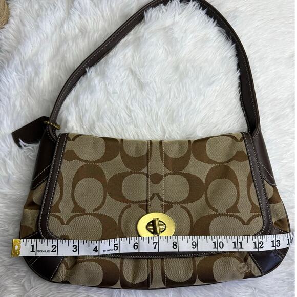 Vintage COACH y2k Brown Signature Canvas Jacquard Ergo Shoulder Bag - Picture 10 of 12